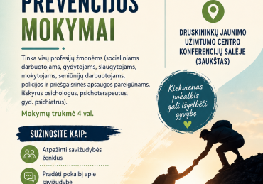 safeTALK savižudybių prevencijos mokymai