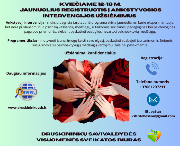 Ankstyvosios intervencijos užsiėmimai