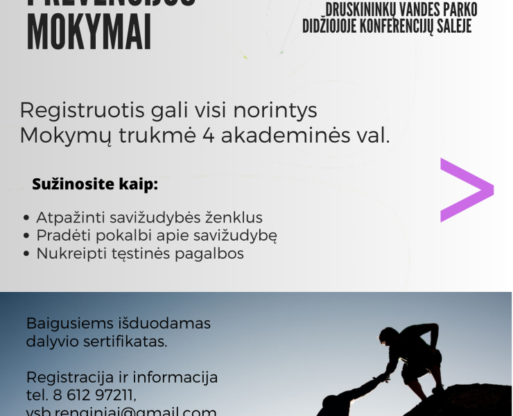 ,,Lieptas'' savižudybių prevencijos mokymai