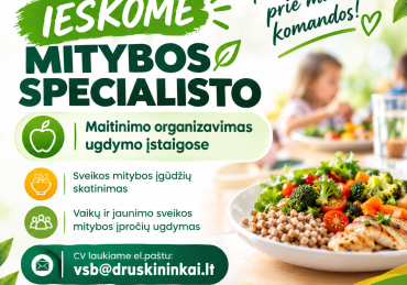 Kviečiame prisijungti mitybos specialistą