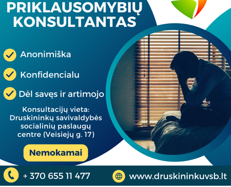 Priklausomybių konsultanto paslaugos