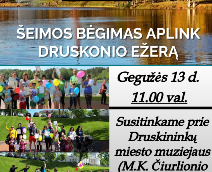 Šeimos bėgimas aplink Druskonio ežerą